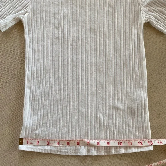 Topshop Alexa tee short sleeve ribbed white size 2 - Picture 6 of 11